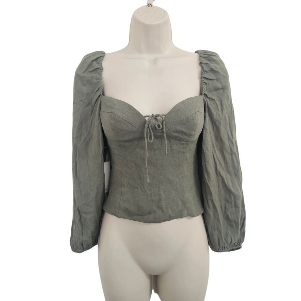 ARITIZIA WILFRED Novella Blouse in Bitter Sage Size XS NWT